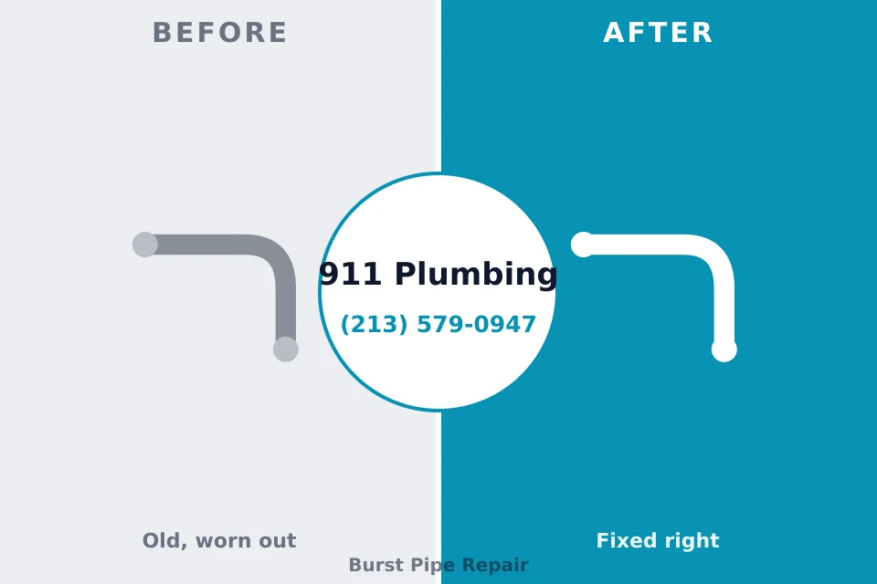 Before and after: plumbing repair Oskaloosa, KS